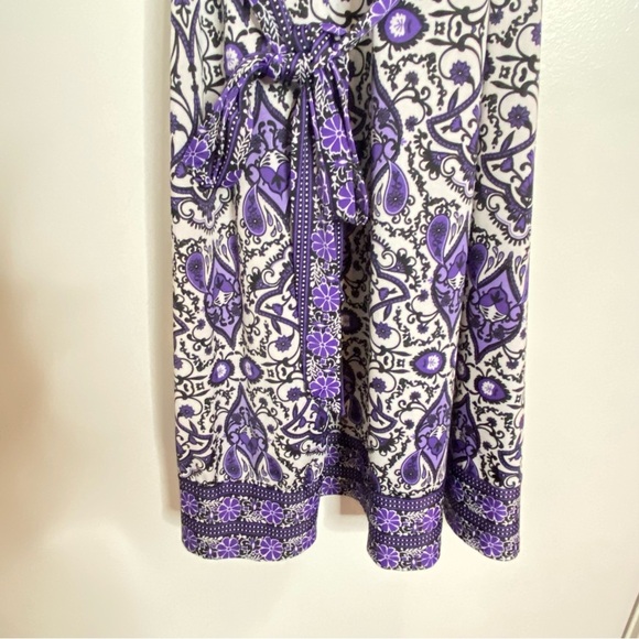 Purple Paisley Patterned Sleeveless Dress - Brand: George - Size S/P. - Picture 12 of 15